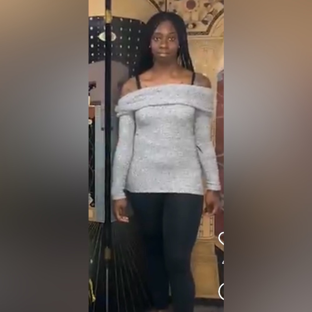 Gray off the shoulder sweater